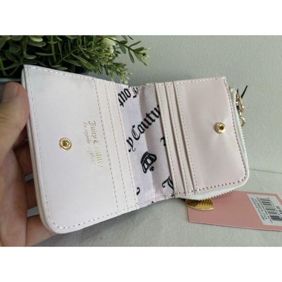 Juicy Couture Pink Diamond Angel Sweet Juicy L-Zip Card Case Embroidered NWT - Picture 5 of 9